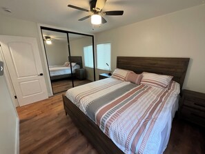 2 bedrooms, iron/ironing board, WiFi, bed sheets