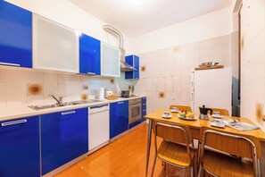 Fridge, oven, stovetop, dishwasher