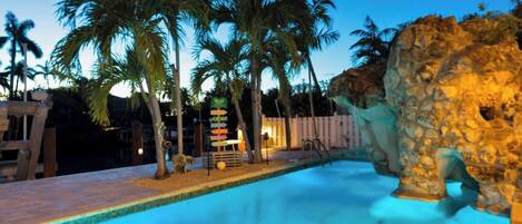 Piscina externa, piscina aquecida