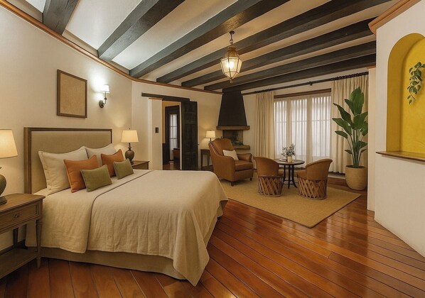 Deluxe Double Room | Premium bedding, down comforters, in-room safe, blackout drapes - Villa Coyoacan Colonial (Mexico City)