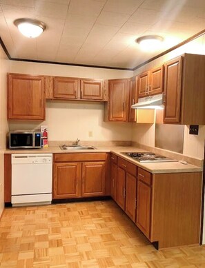 Microwave, stovetop, dishwasher