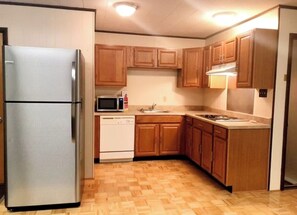 Microwave, stovetop, dishwasher