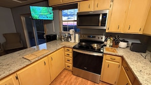 Microwave, oven, stovetop, dishwasher