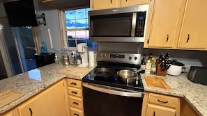 Microwave, oven, stovetop, dishwasher