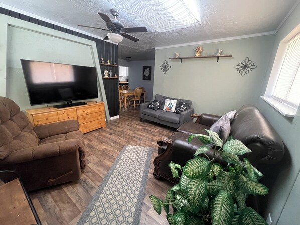 TV - Comfy Abode, pet friendly 3 bedroom apartment in Mountain Home with WiFi and AC. (Mountain Home)