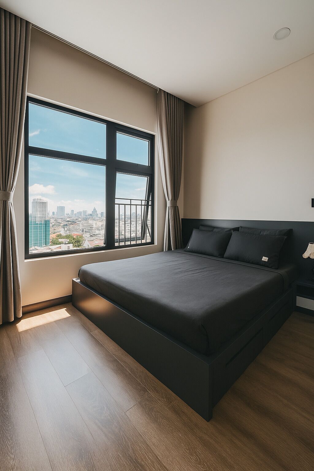 City appartement, 2 slaapkamers, balkon, uitzicht op zee | Lakens van Egyptisch katoen, luxe beddengoed, donsdekens