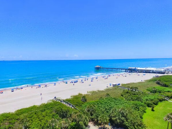 Beach nearby, sun loungers