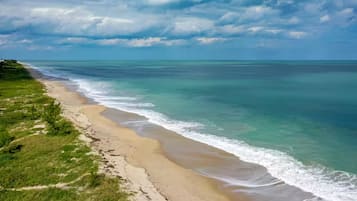 Beach nearby, sun loungers