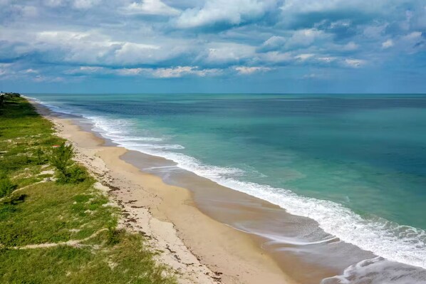 Beach nearby, sun-loungers