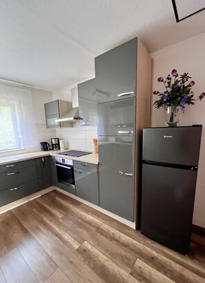 Kjøleskap, mikrobølgeovn, ovn og kokeplater