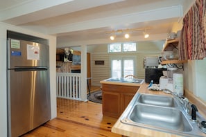 Fridge, microwave, oven, stovetop - Keaton's Knotty Hideaway: Honeymoon, Hot Tub, Wifi, Fire Pit, near Attractions! (Sevierville)