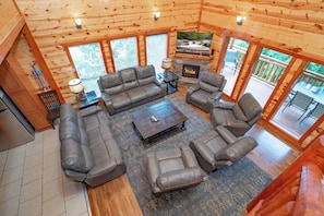 TV, fireplace, video games