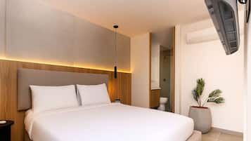 1 bedroom, desk, iron/ironing board, travel crib