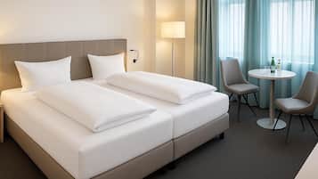 Desk, free WiFi, bed sheets