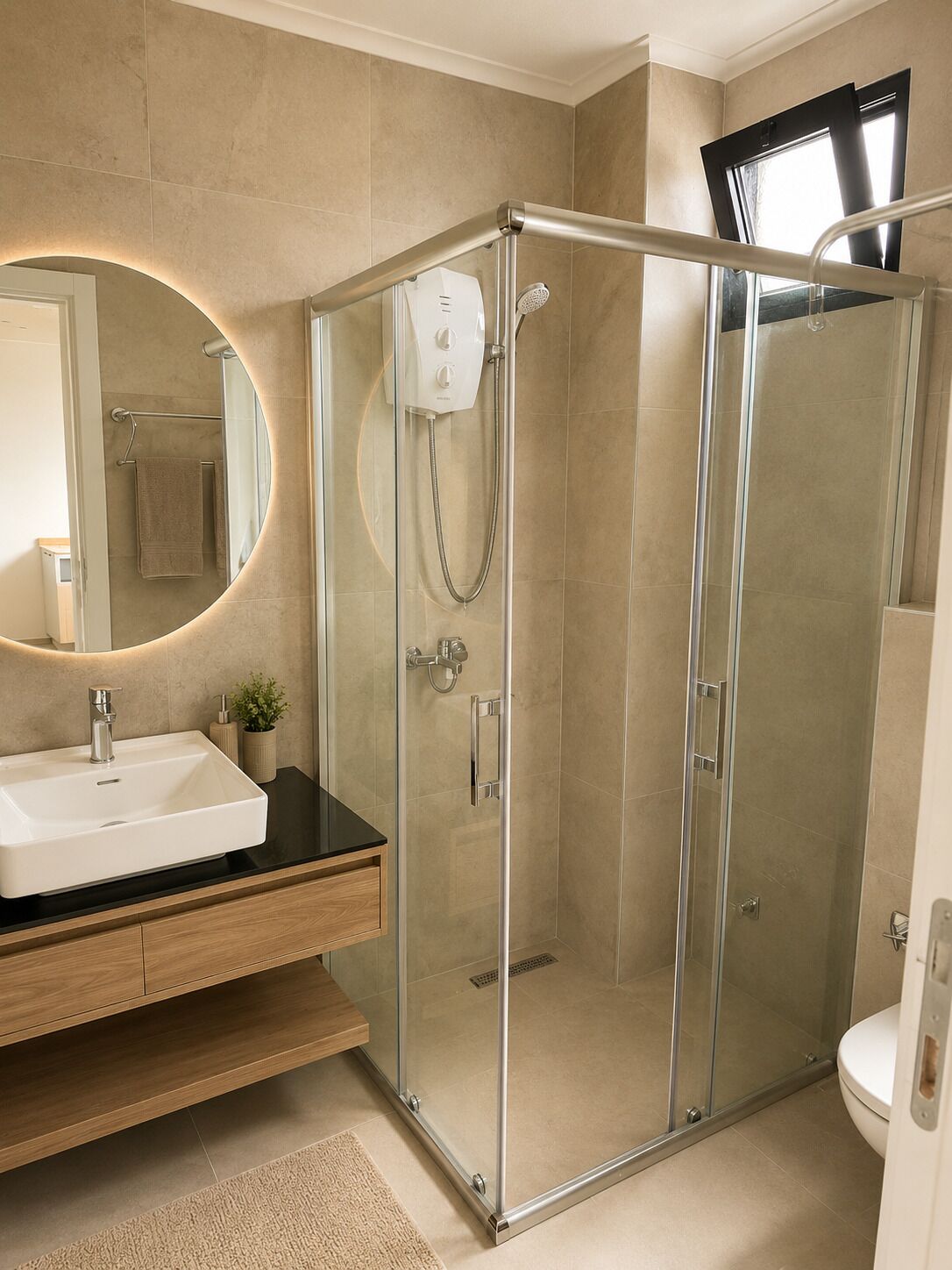 Exclusive Double Room, Pool View | Bathroom | Shower, eco-friendly toiletries, hair dryer, bathrobes