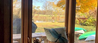 Unwind at this charming A-frame cabin on the lake, ideal for families and pets!