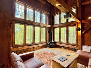 TV, fireplace, stereo, printers