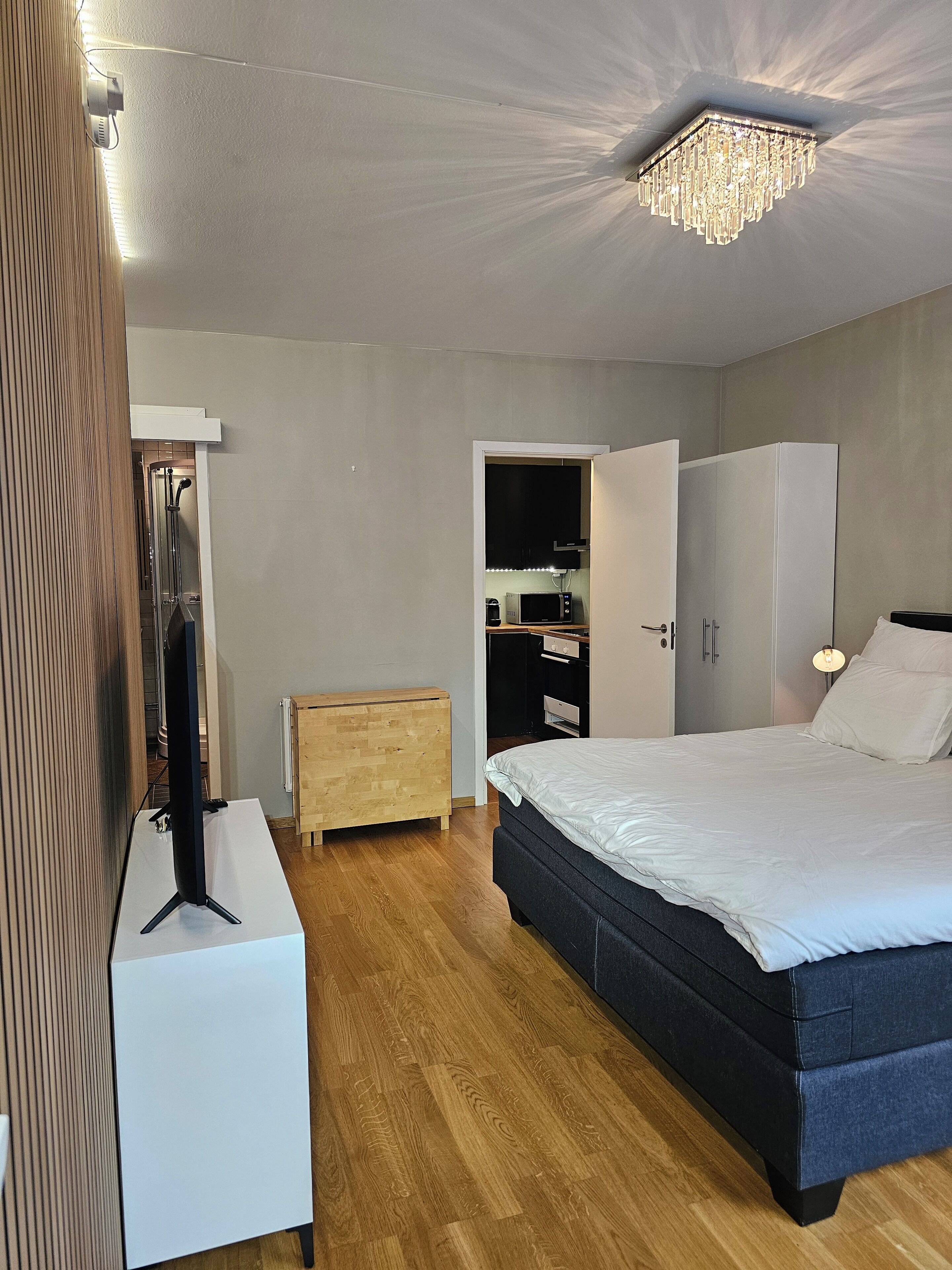 1 soverom, strykejern/-brett, reiseseng for barn og wi-fi (inkludert)