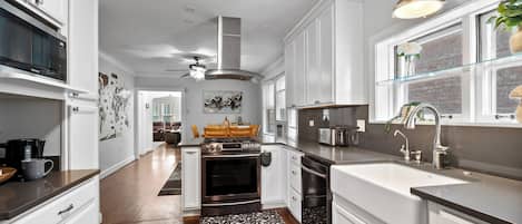 Microwave, oven, stovetop, dishwasher