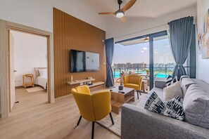 TV - Beautiful 2-bedroom apartment with AC at The Beach City place Punta Cana DR (Punta Cana)