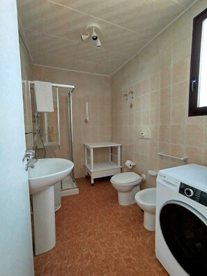 Ducha, secador de pelo, bidé y papel higiénico