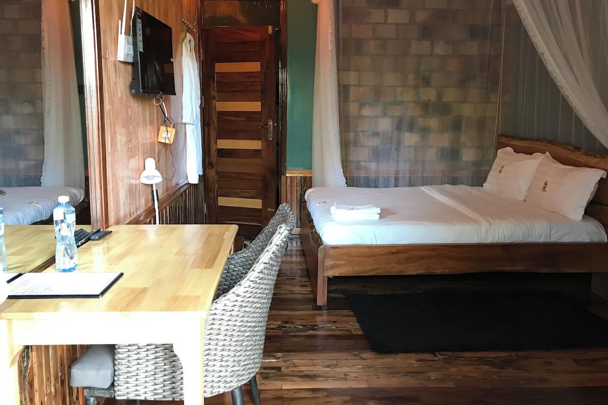 Classic Double Room, Balcony, Garden View | Iron/ironing board, free WiFi