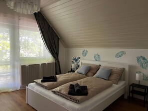 4 bedrooms, iron/ironing board, travel crib, WiFi