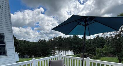 Private beach with dock on Pine Lake with spacious 3 bedroom home sleeps 9-12
