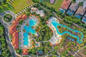 Outdoor pool, pool loungers
