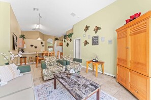 House, Multiple Beds, Pool Access, Pool View (Tropical Oasis on Hypolita) | Living area | 42-inch flat-screen TV with digital channels