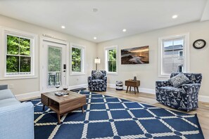 House, Multiple Beds, Patio, Garden View (Bourne By The Beach) | Living area | 42-inch flat-screen TV with digital channels