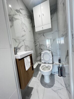 Dutxa, assecador de cabells, tovalloles i sabó 