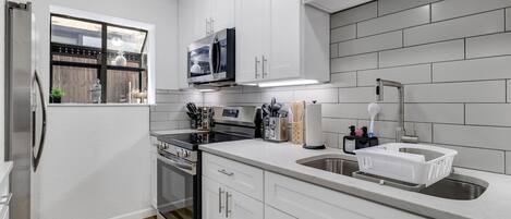 Microwave, oven, stovetop, dishwasher