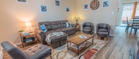 智能电视、壁炉、书、打印机