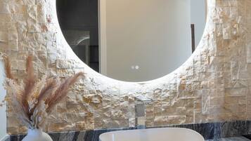 Shower, towels, soap, shampoo