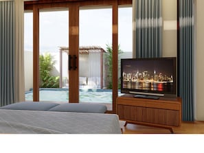 One Bedroom Deluxe Pool Villa | Free minibar, in-room safe, blackout curtains, iron/ironing board