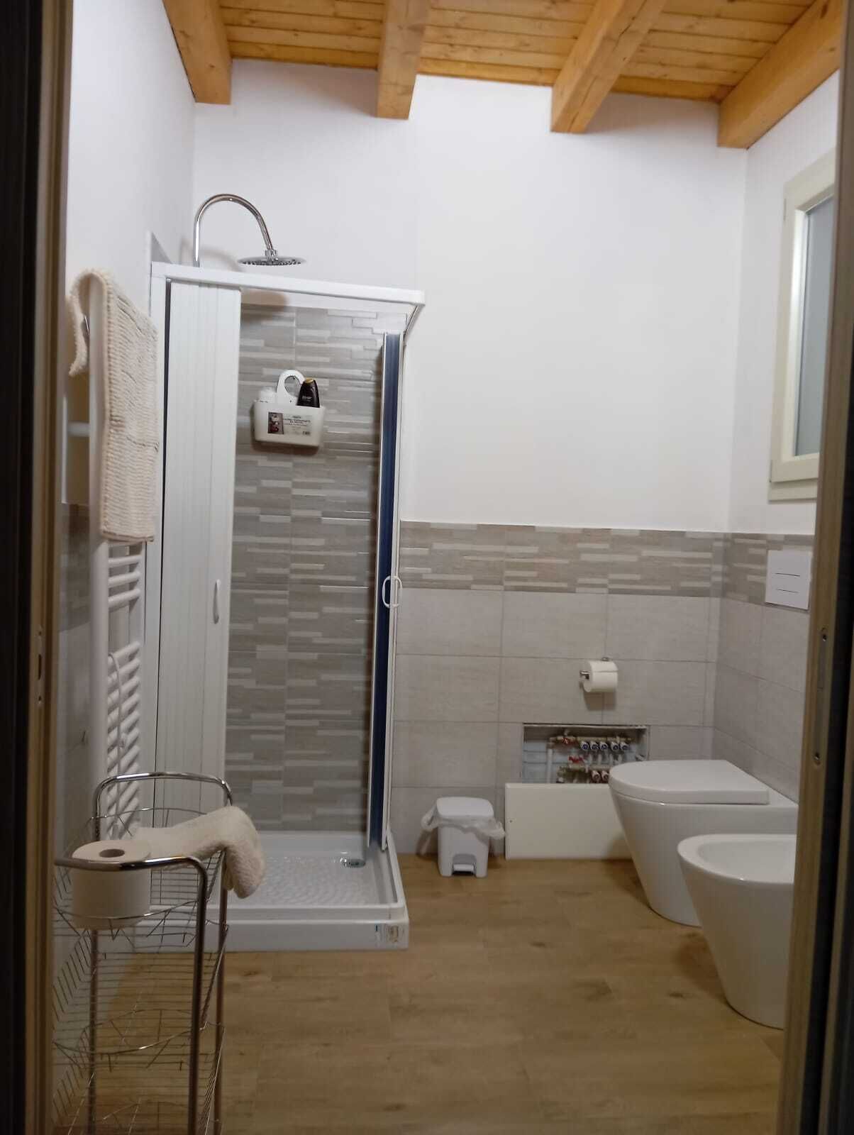 Dusche, Haartrockner, Bidet, Handtücher