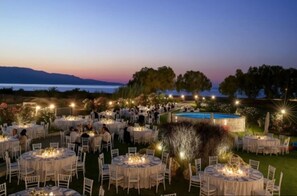 Outdoor banquet area