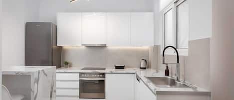Fridge, oven, stovetop, dishwasher