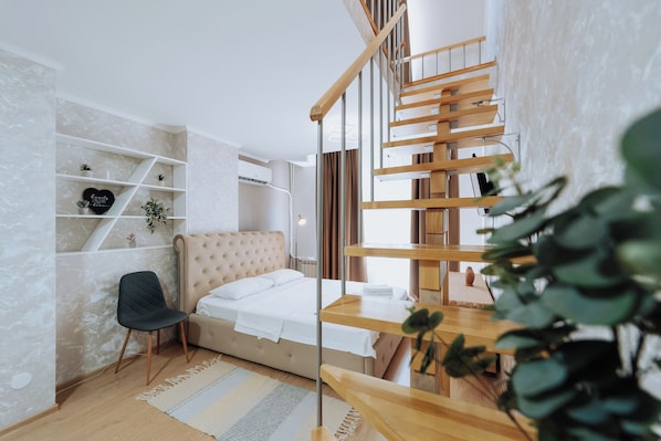 1 slaapkamer, een strijkplank/strijkijzer, gratis wifi, beddengoed