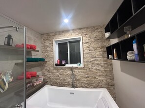 Hair dryer, bidet, towels