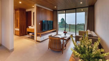 Smart TV, music library, stereo