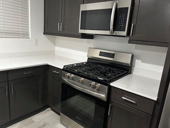 Microwave, oven, stovetop, dishwasher