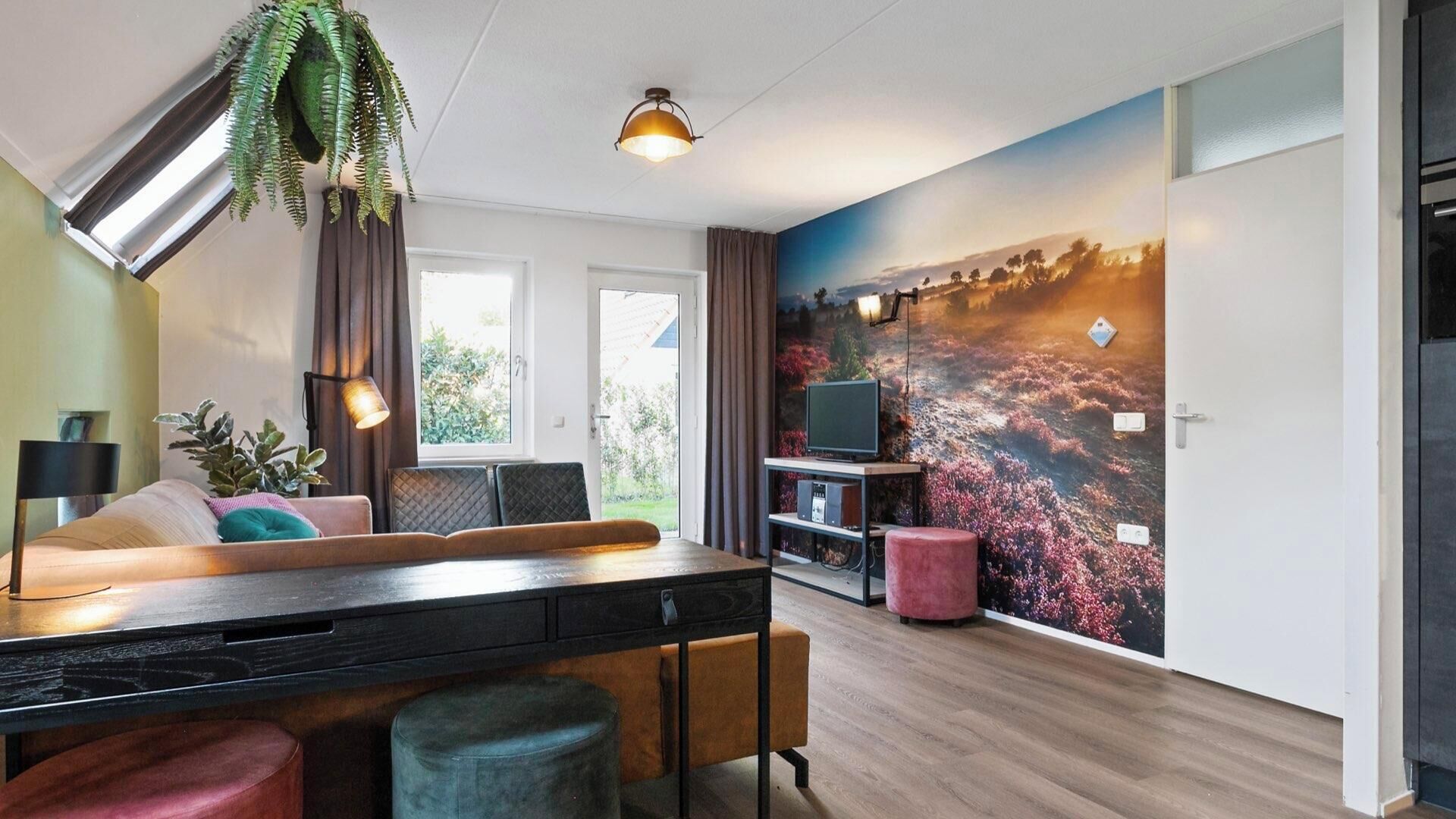 Televisie en een open haard