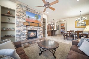 Condo, Multiple Beds, Balcony, Mountain View (Western Front) | Living area | 42-inch flat-screen TV with digital channels, fireplace