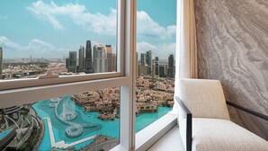 Superior Apartment, Balcony, City View | Premium bedding, down comforters, memory foam beds, in-room safe - Gogoto1 2BR Burj Khalifa, Fountain View Dubai Mall (Downtown Dubai)