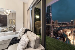 Living area - Ultra LUX Burj & Fountain View 2BR High FLR (Dubai)