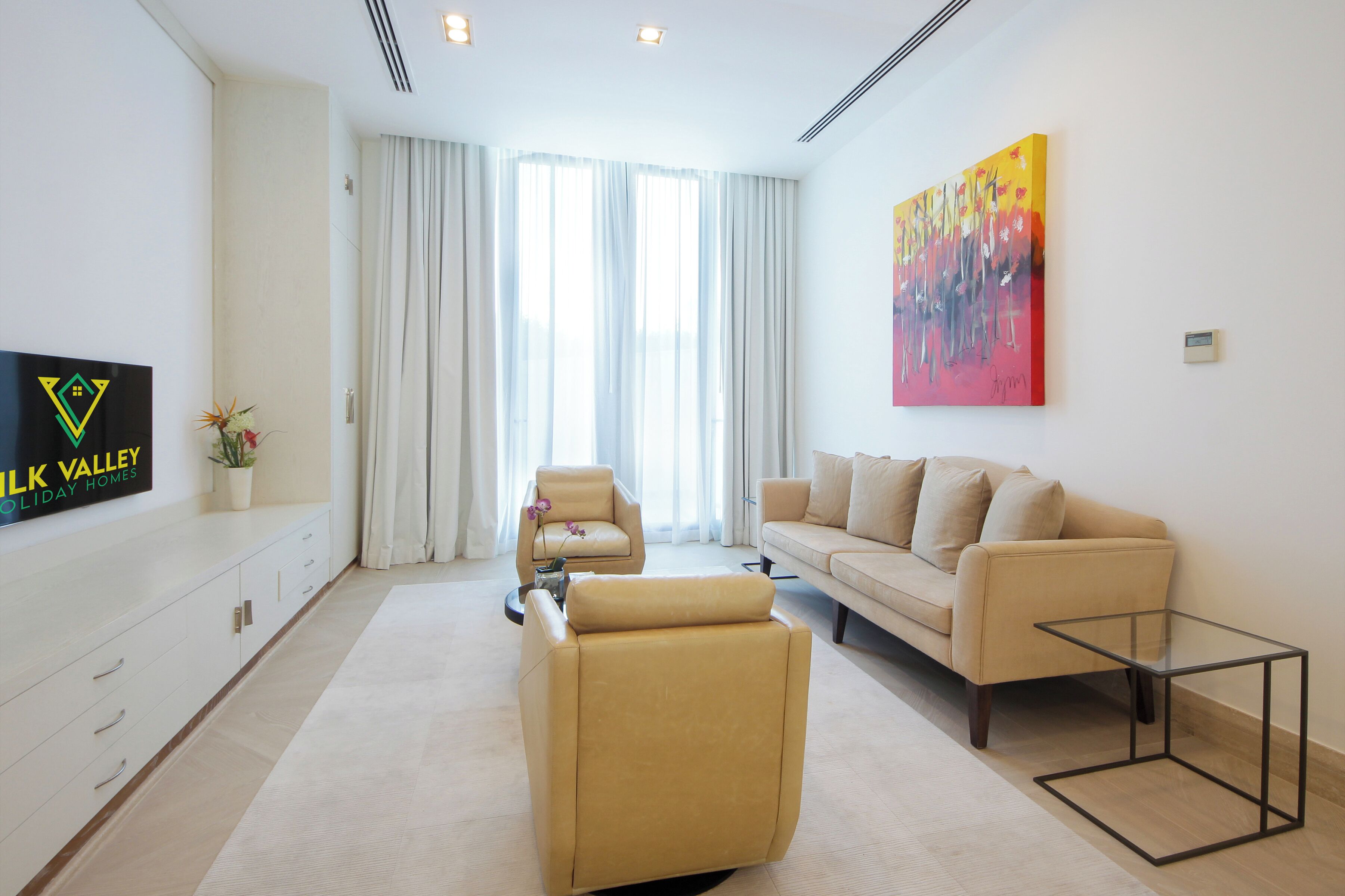 別墅 | 起居區 | 55-吋智慧型電視，提供數位頻道