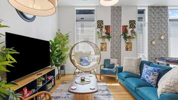 Smart TV, foosball, books