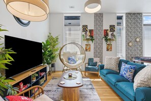 Smart TV, foosball, books